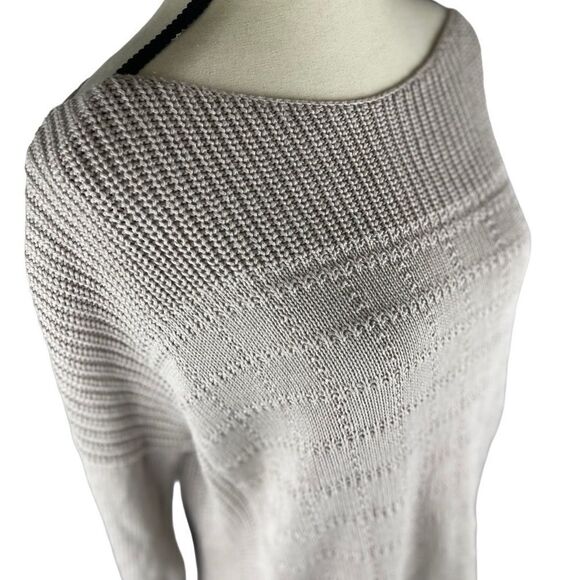 Adler knit beige patterned long sleeve lightweight sweater cotton blend sz M - Picture 5 of 8